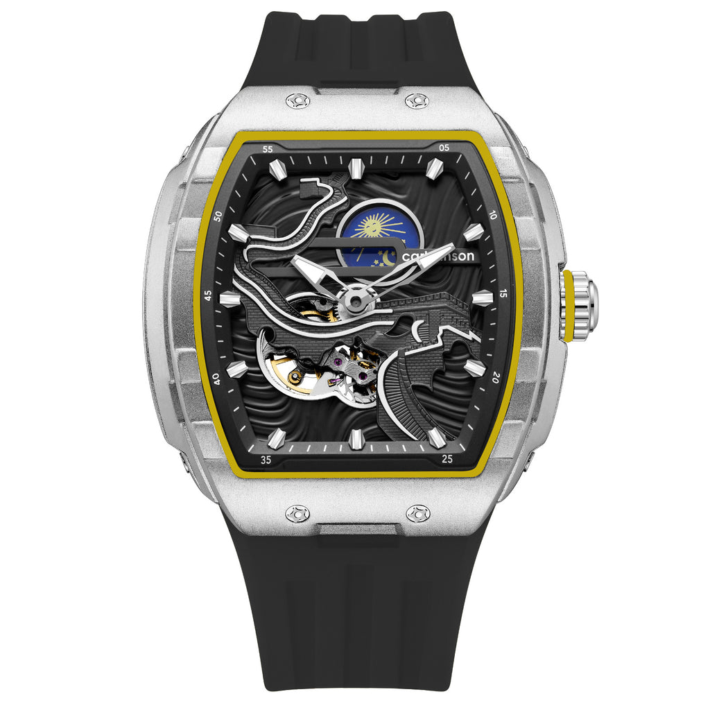 Calvinson Skeleton Men's Watch  Automatic, Luminous, Waterproof & Stylish!