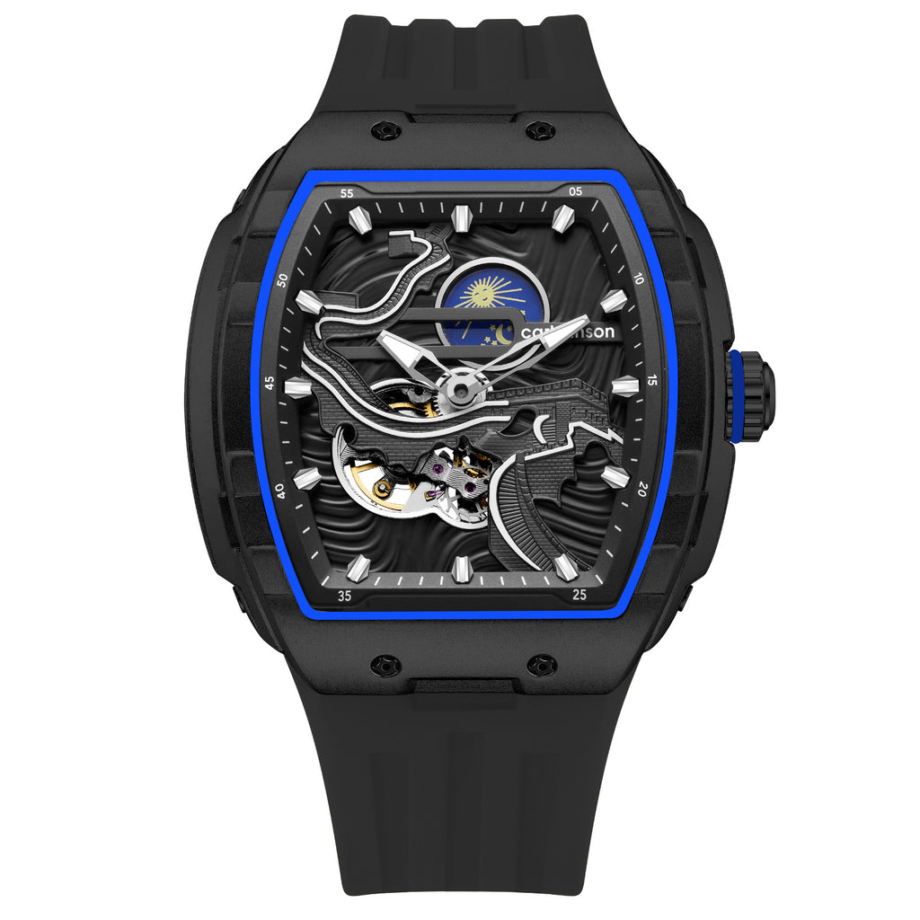 Calvinson Skeleton Men's Watch  Automatic, Luminous, Waterproof & Stylish!