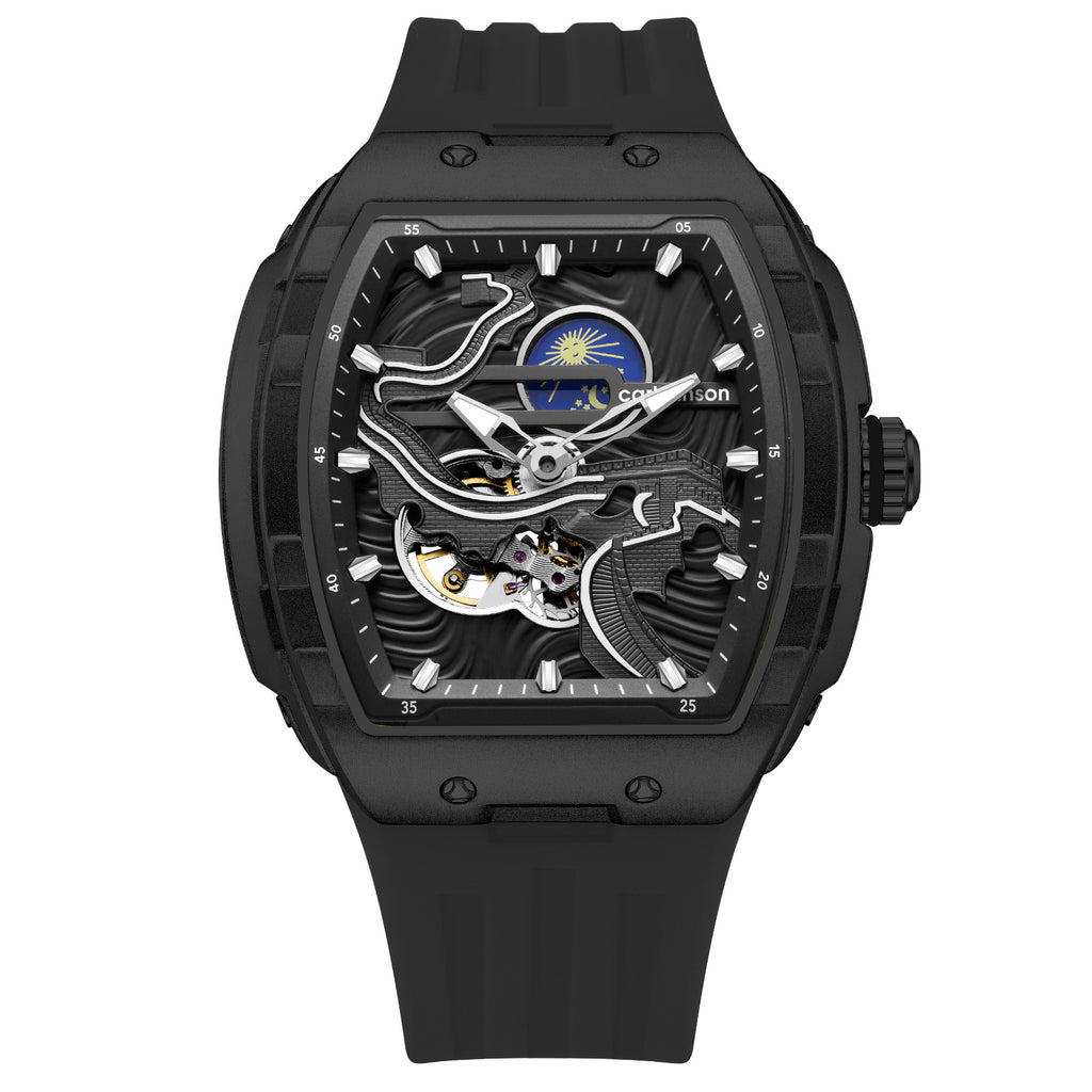 Calvinson Skeleton Men's Watch  Automatic, Luminous, Waterproof & Stylish!