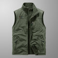 Autumn and winter velvet thickened men outdoor sports vest — XL / Army green plus velvet