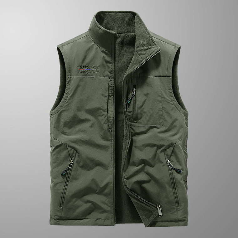 Autumn and winter velvet thickened men outdoor sports vest