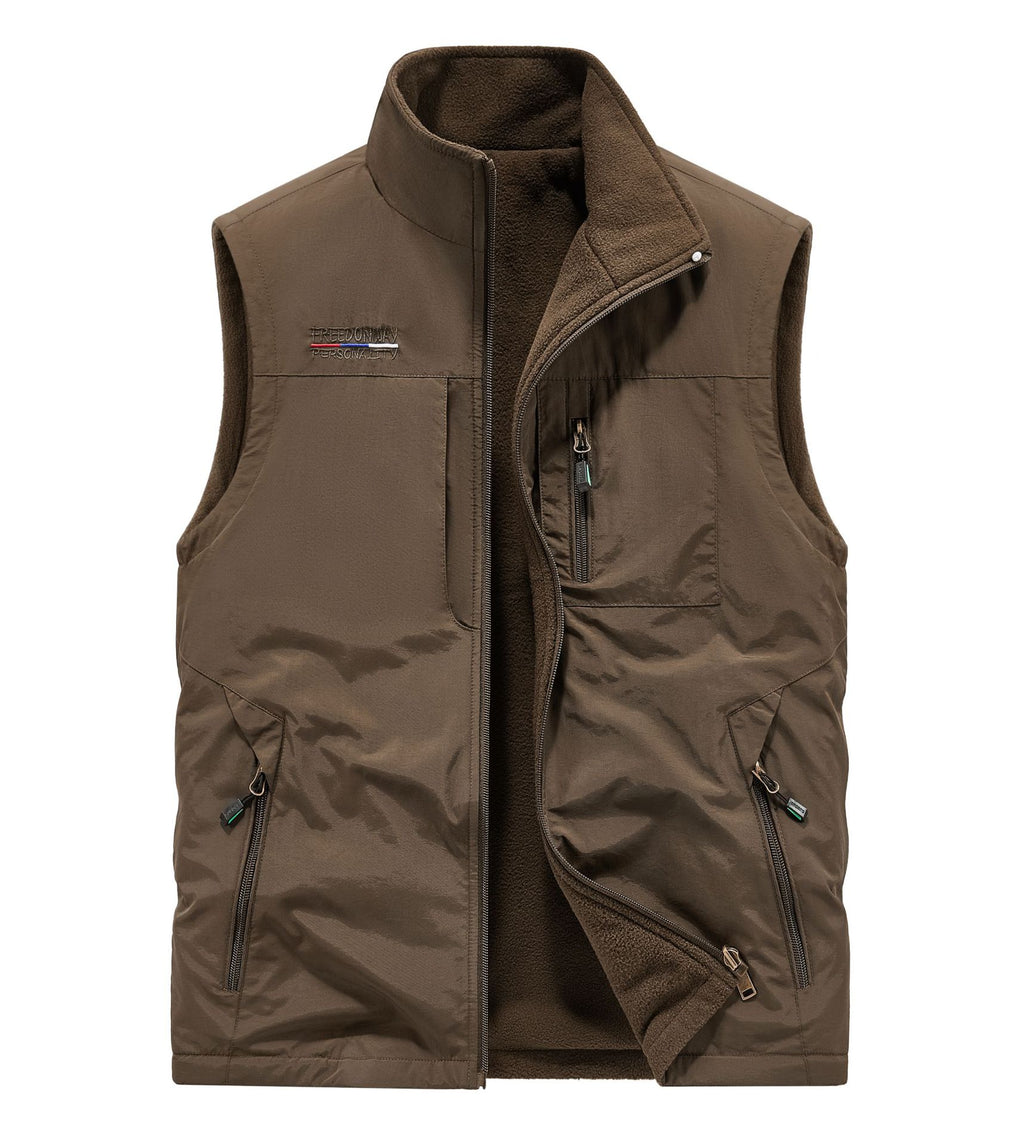 Autumn and winter velvet thickened men outdoor sports vest