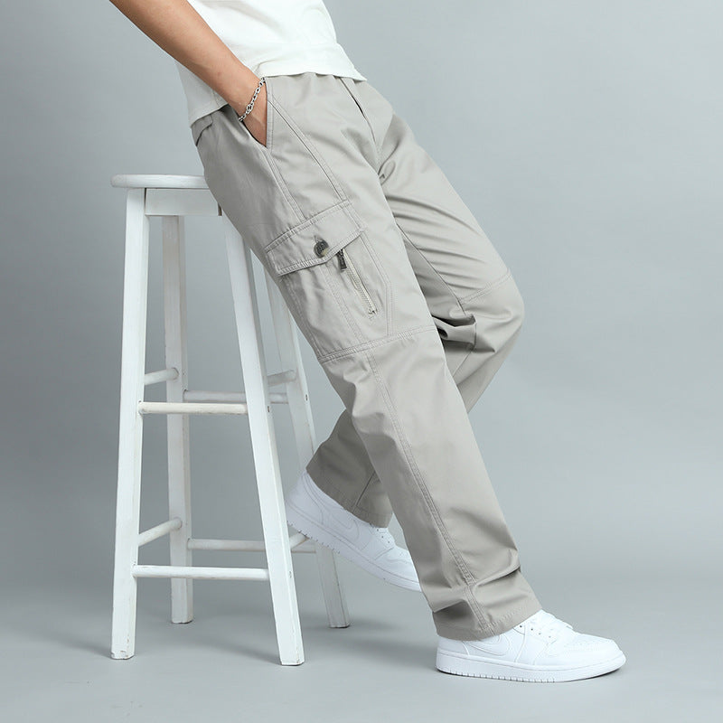 Multi-Pocket Straight-Leg Cargo Pants