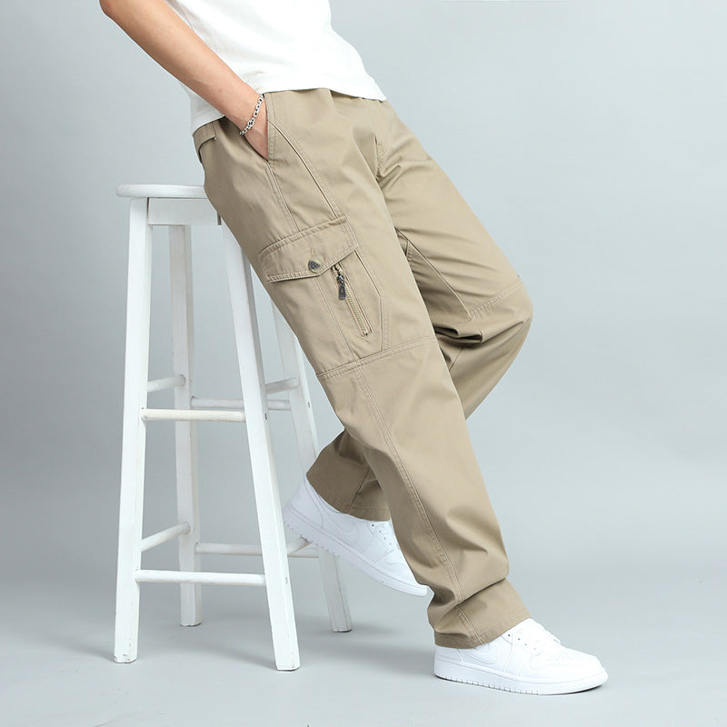 Multi-Pocket Straight-Leg Cargo Pants