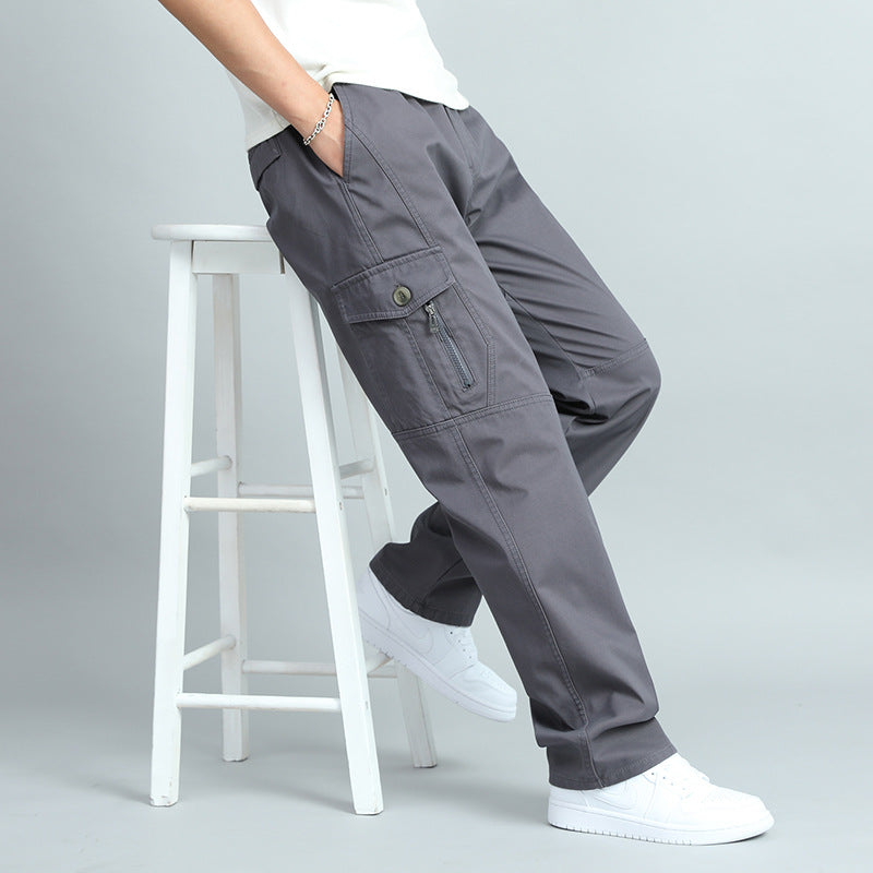 Multi-Pocket Straight-Leg Cargo Pants