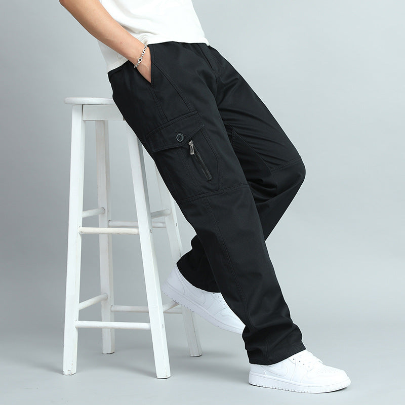 Multi-Pocket Straight-Leg Cargo Pants