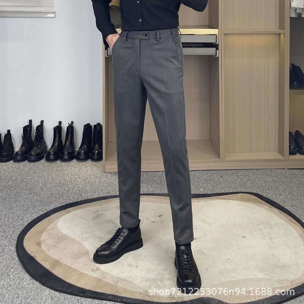 Men's Slim-Fit Business Casual Trousers