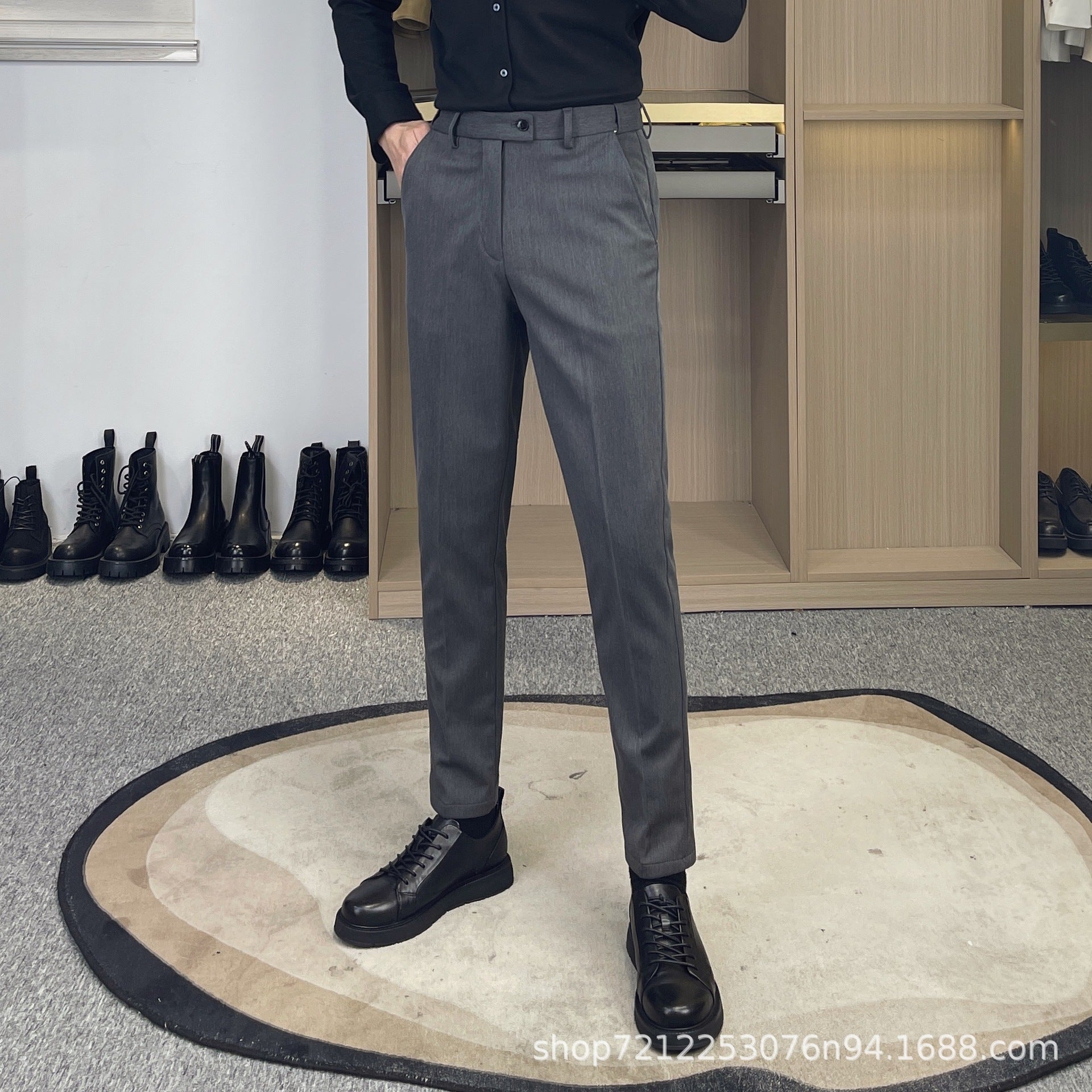 Men's Slim-Fit Business Casual Trousers