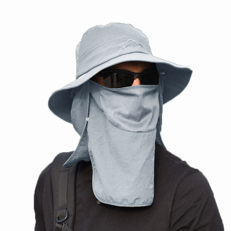 men's sun hat summer outdoor quick-drying sunscreen hat also fishing breathable sun hat women's face cover cap