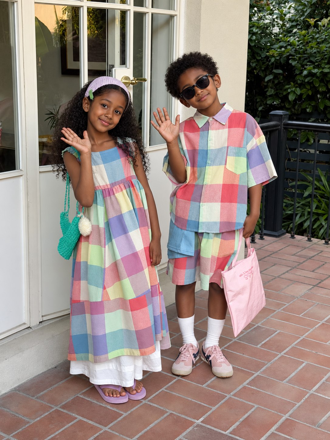 Kids' Colorful Plaid Two-Piece Set