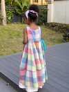 X287 colorful checkered slip dress