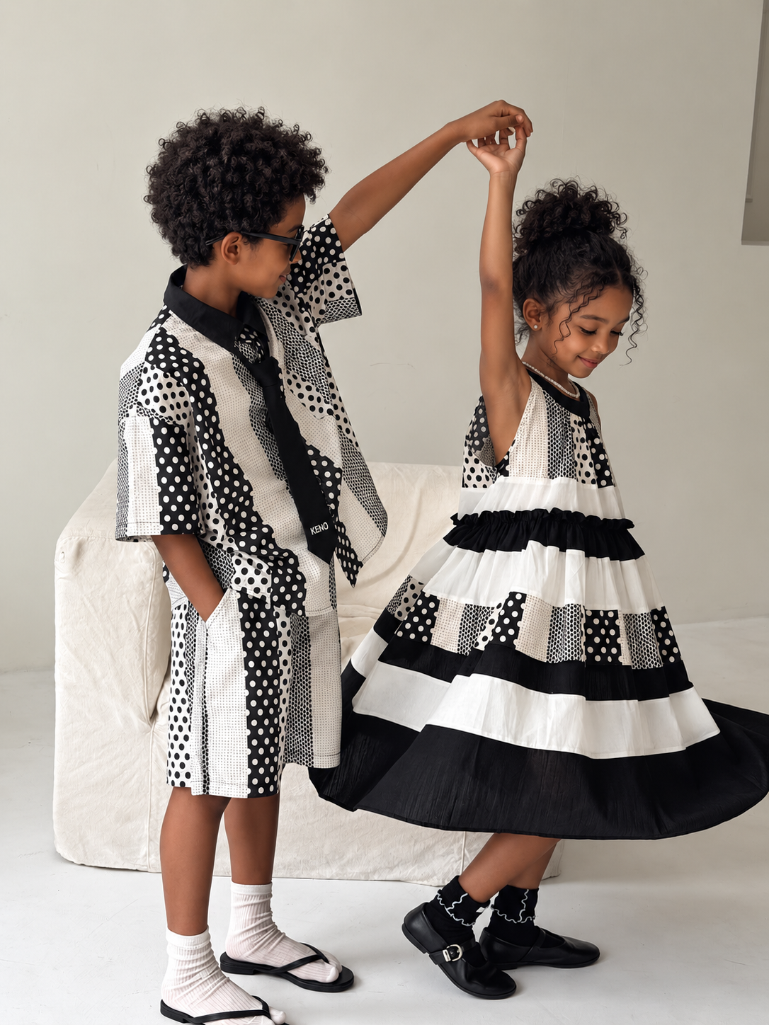 Kids' Color-Block Two-Piece Shorts Set
