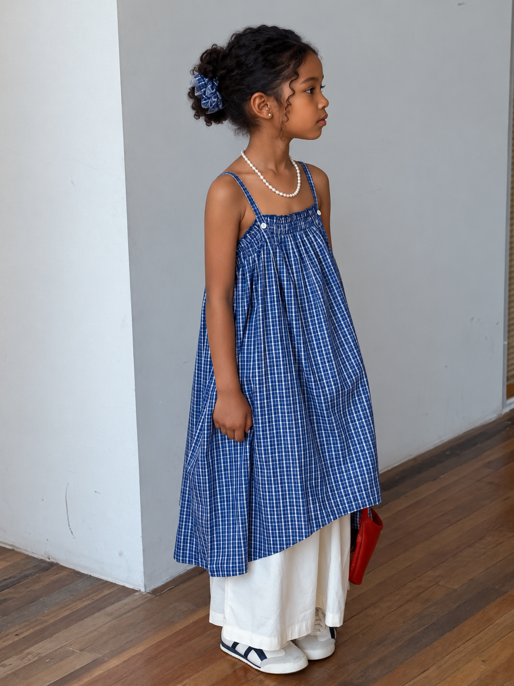 Girls' Plaid Sleeveless Dress