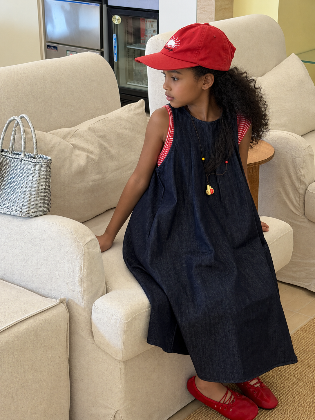 Girls' Denim Pinafore Dress