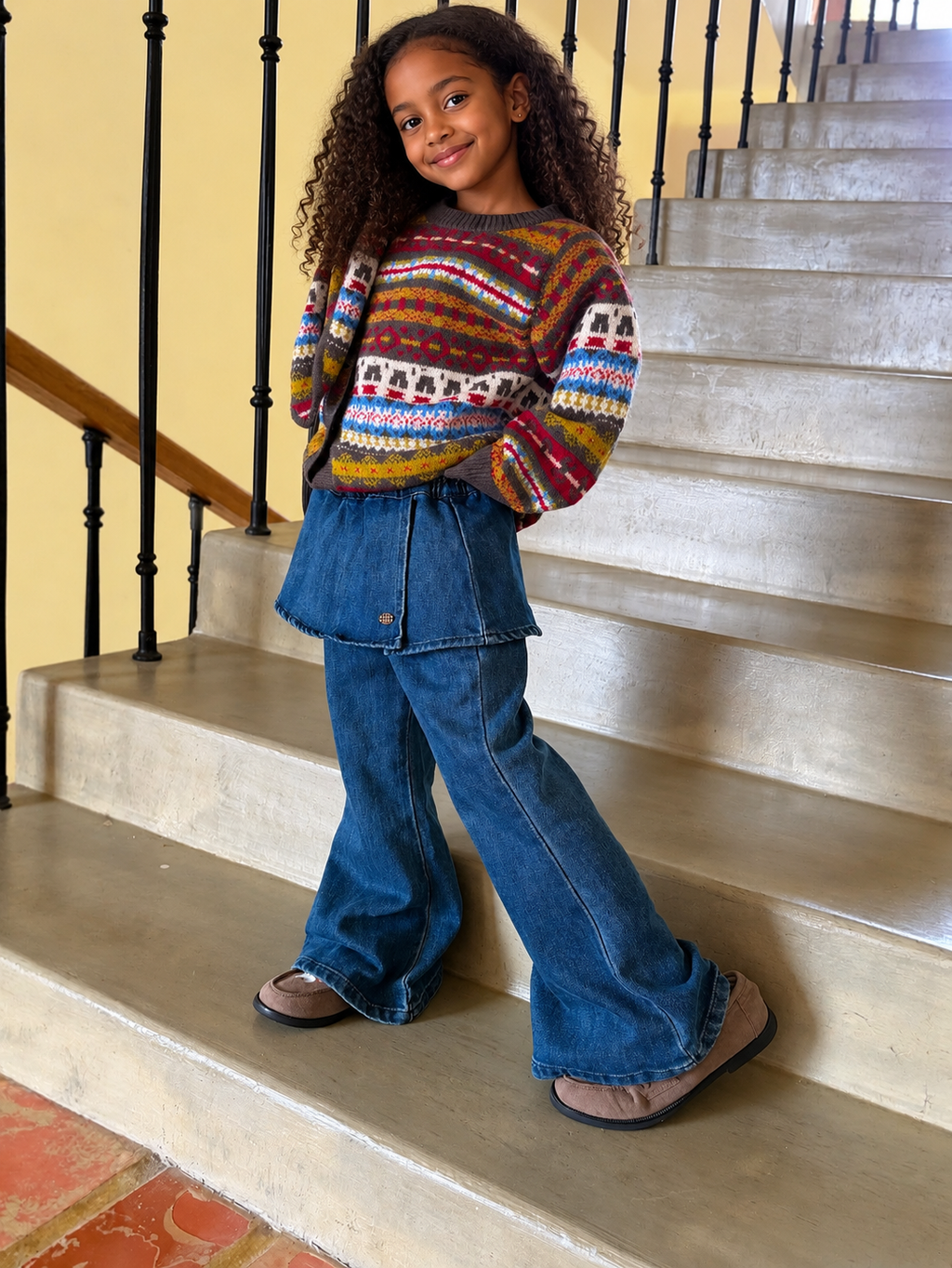 Girls' Flared Denim Pants