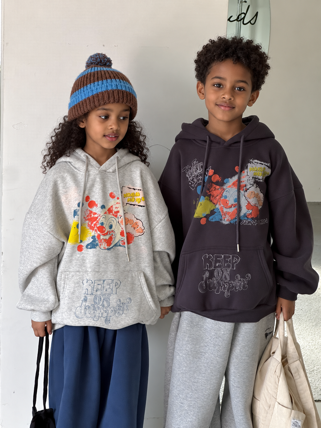 Kids' Fleece-Lined Letter Hoodie
