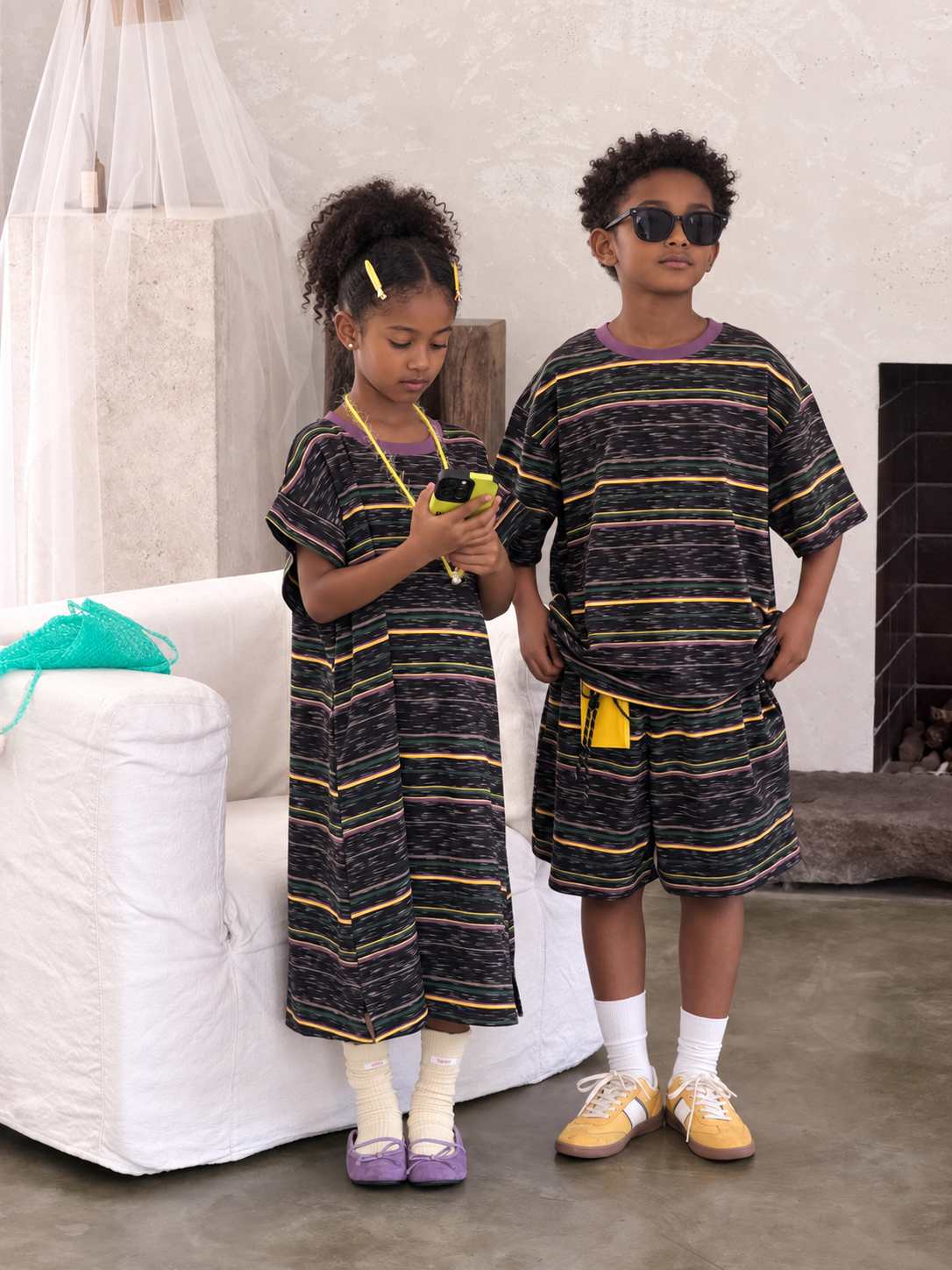 Kids' Striped T-Shirt and Shorts Set
