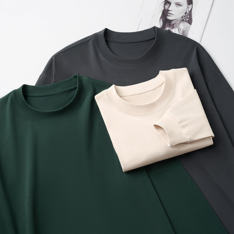 Mens Combed Cotton Thick LongSleeve TShirt 2024