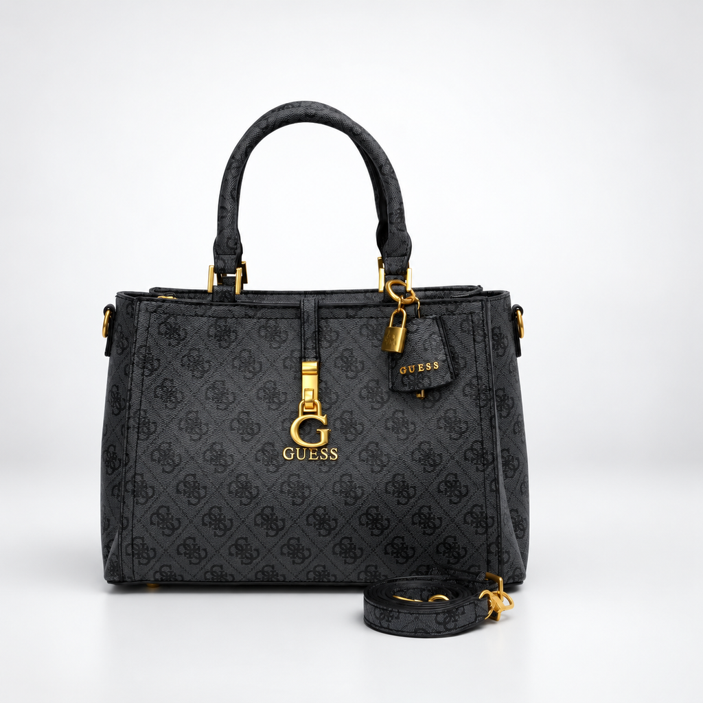 Black Floral printed tote bag