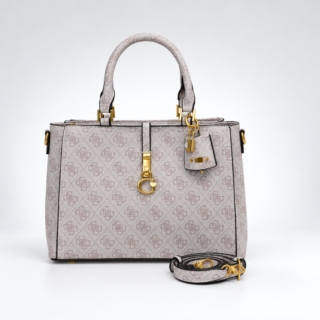 White Floral printed tote bag