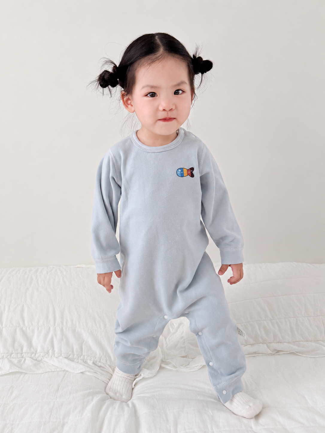 [Mulberry Silk] Thickened Warm Jumpsuit with Shoulder Buckle for Babies, Autumn/Winter Har Clothing, Infant Long-Sleeve Pajamas Category A clean product cover