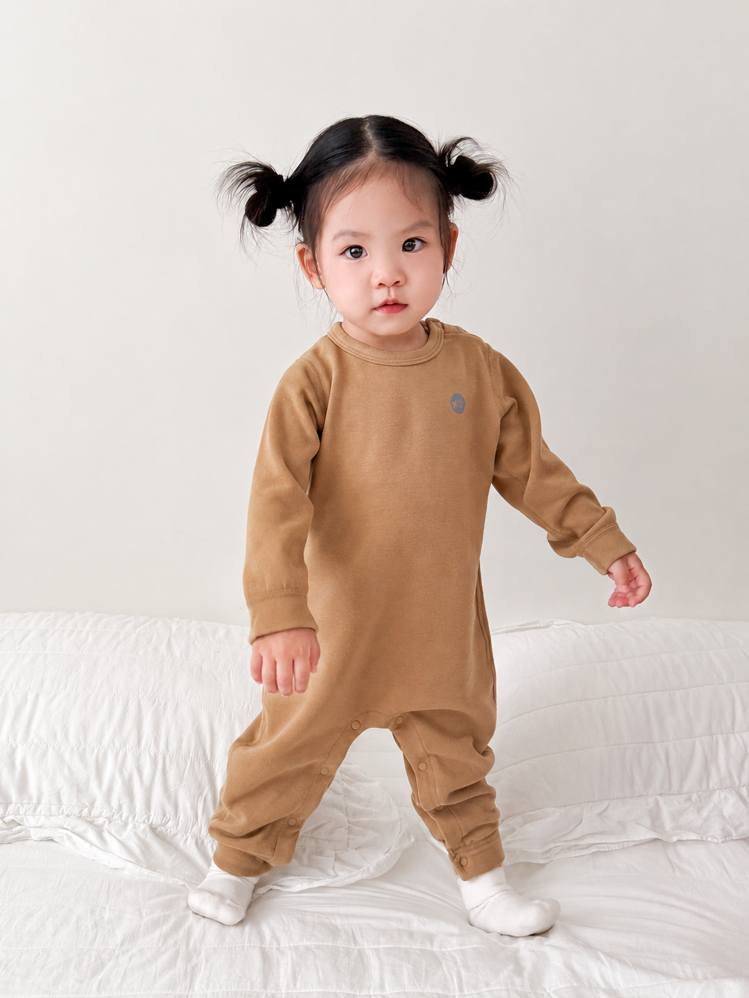 [10A Antibacterial] [Cashmere] Autumn and Winter Thickened Warm Bodysuit Baby Hari Baby Base Underwear clean product cover