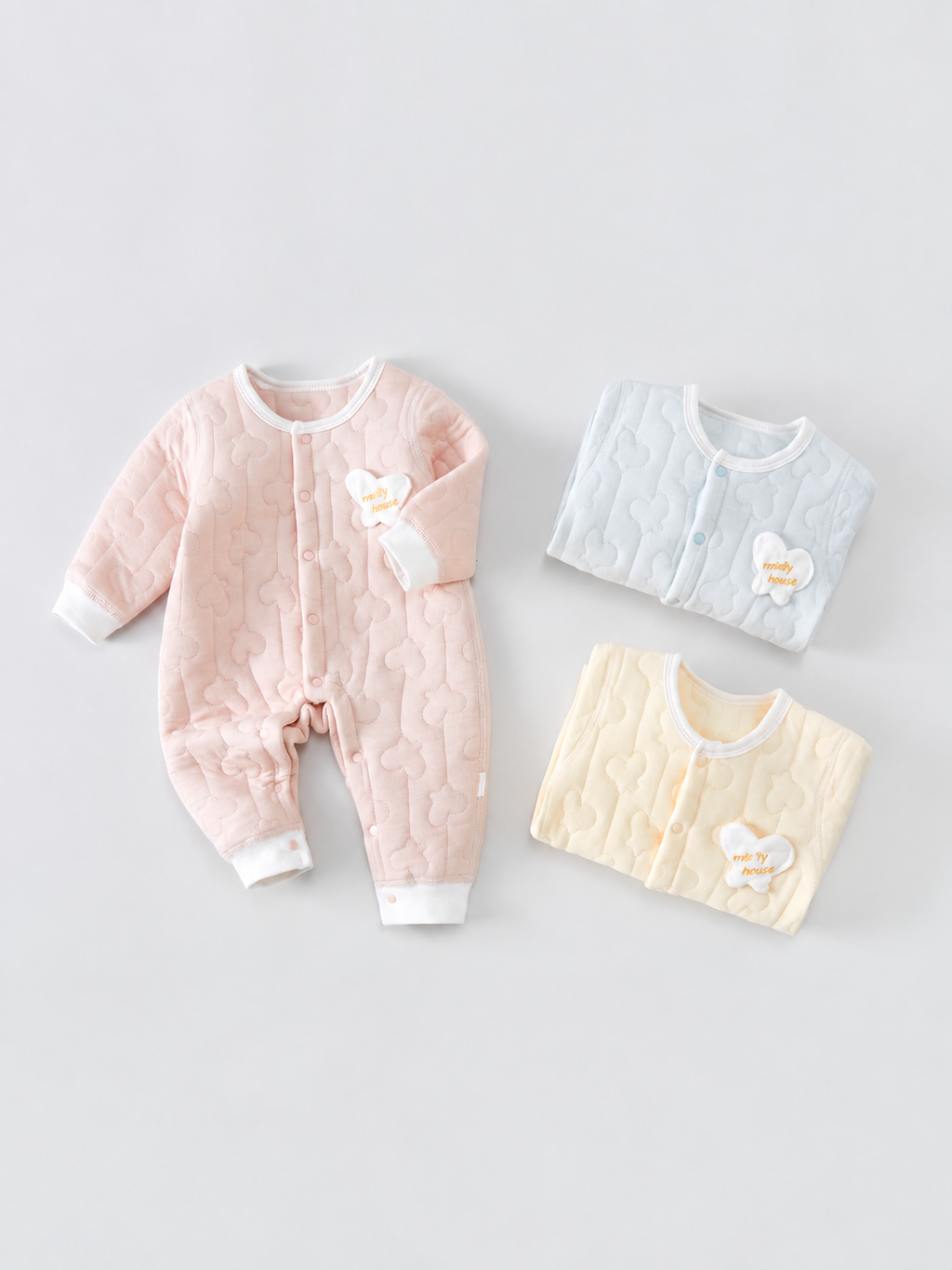 Newborn padded thickened three-layer warm one-piece suit clean product cover