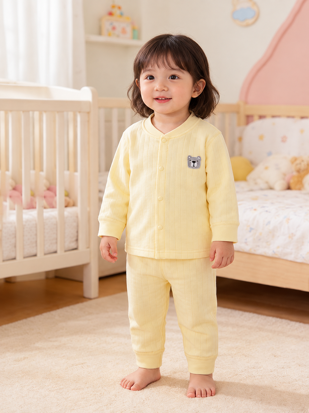 Autumn and winter baby autumn clothes, Class A pure cotton children's underwear sets, split shirts, long-sleeve boys' and girls' homewear sets