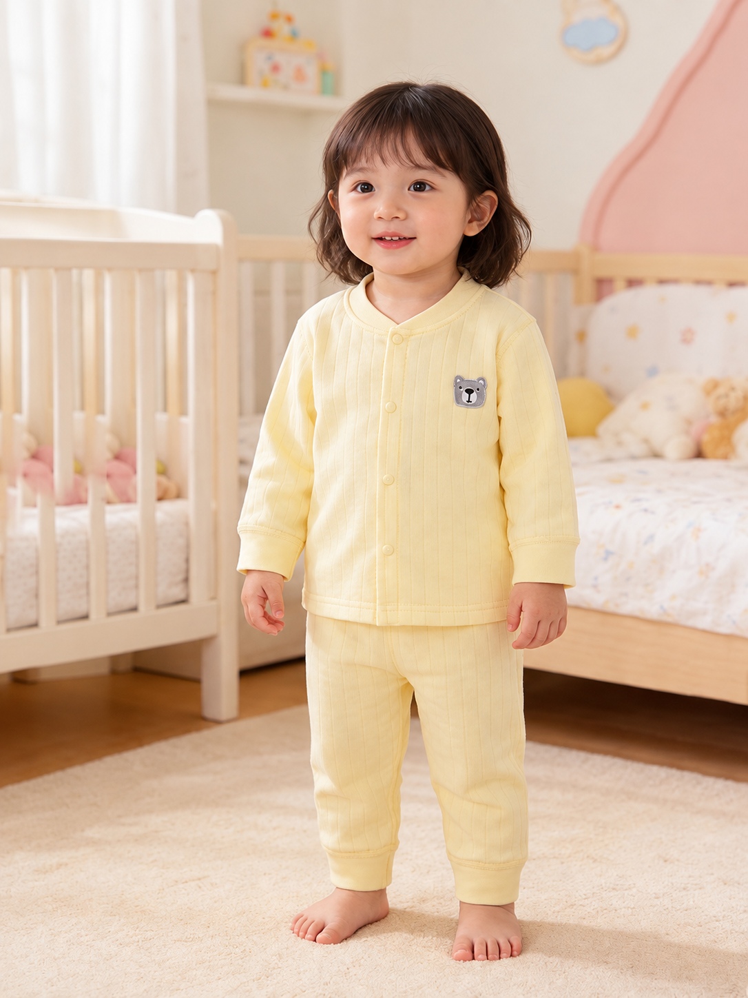 Autumn and winter baby autumn clothes, Class A pure cotton children's underwear sets, split shirts, long-sleeve boys' and girls' homewear sets