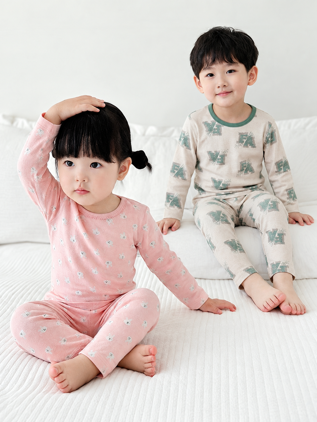 Baby thermal clothing, Lycra children's underwear sets, split shirts, long-sleeve men's and girls' thermal underwear, base layers, loungewear
