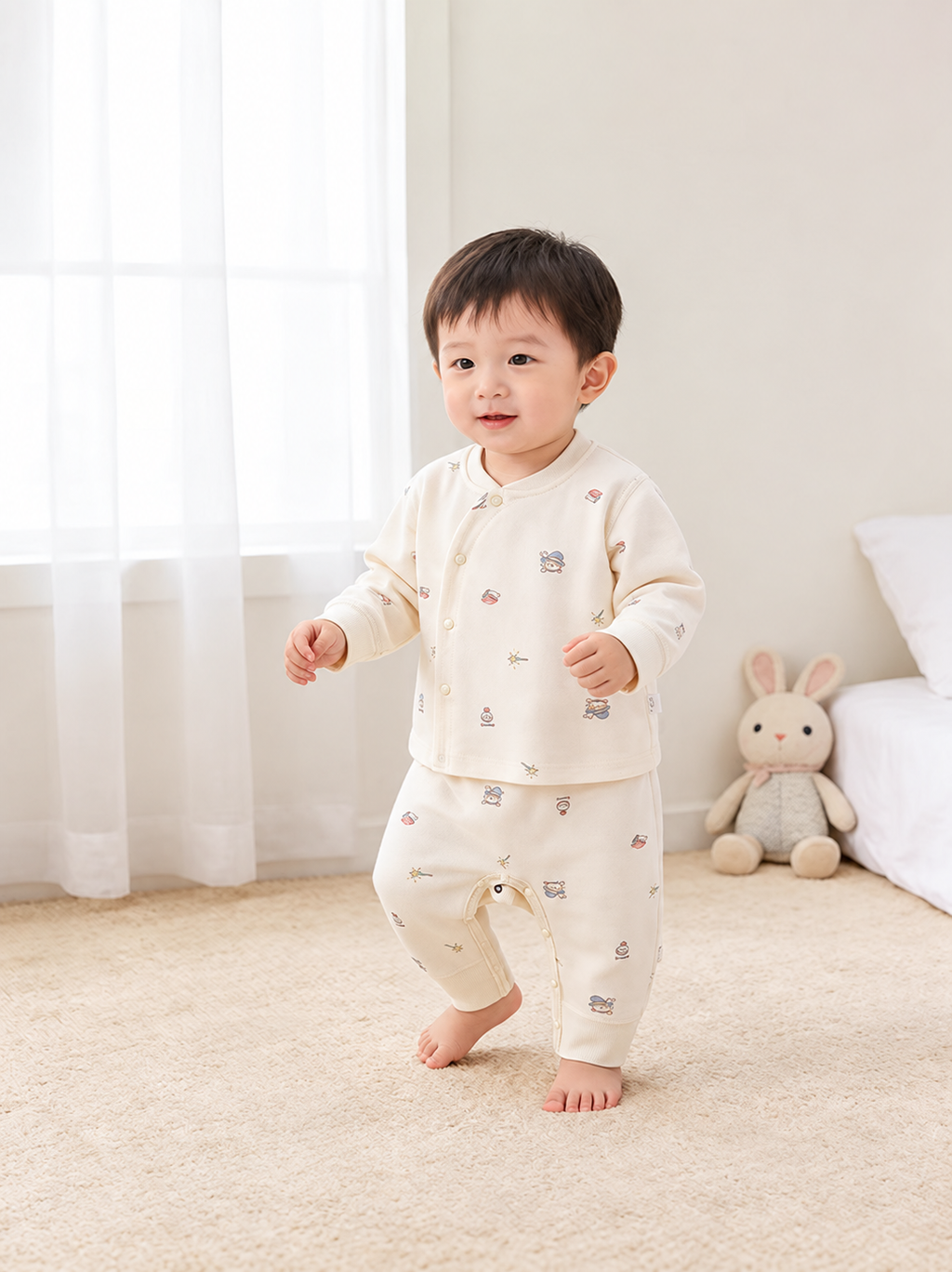Children's underwear sets, pure cotton Class A baby clothes split sets, high-waisted boneless baby base layers and loungewear