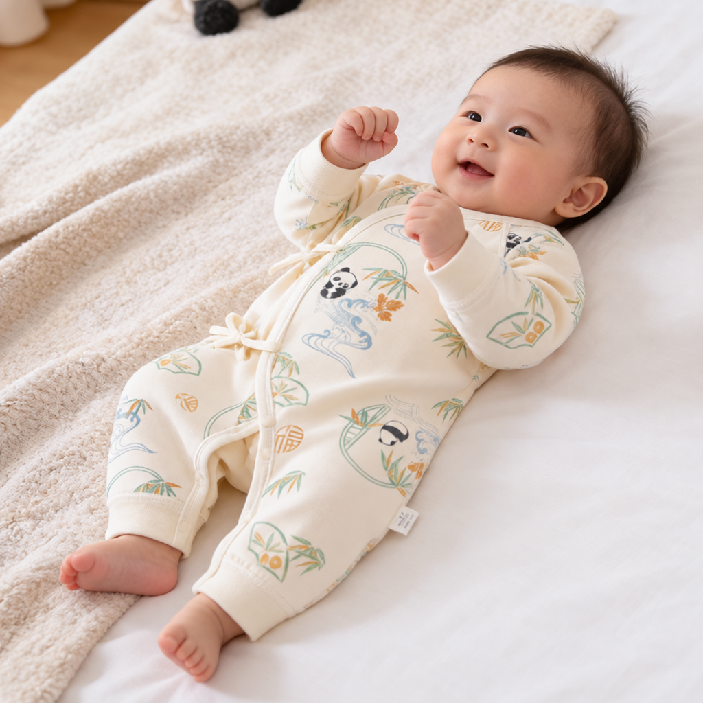 Autumn Newborn Clothing Class A Boneless Pure Cotton One-Piece for Children Long Sleeve Baby Crawling Pajamas for Babies 0-6 Months