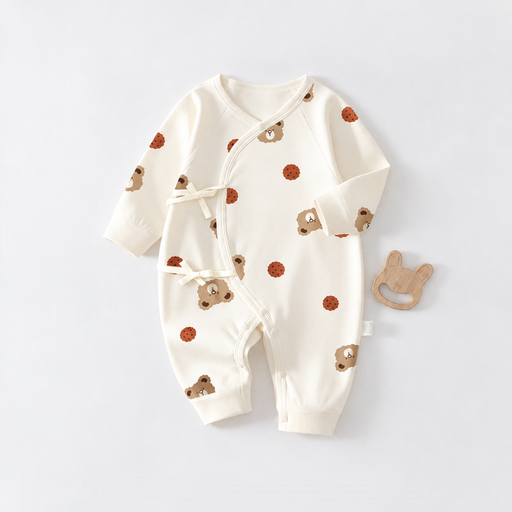Autumn baby clothes: pure cotton Class A baby bodysuit, boneless long-sleeve children's crawling suit for 0-6 months, butterfly shirt