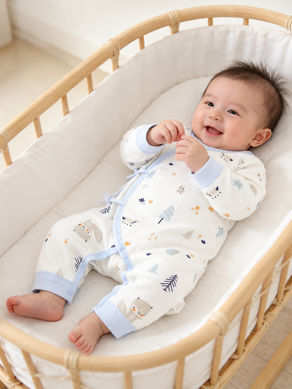 Autumn newborn baby clothes: Class A pure cotton baby jumpsuit, long-sleeve base layer, crawling wear, butterfly shirt