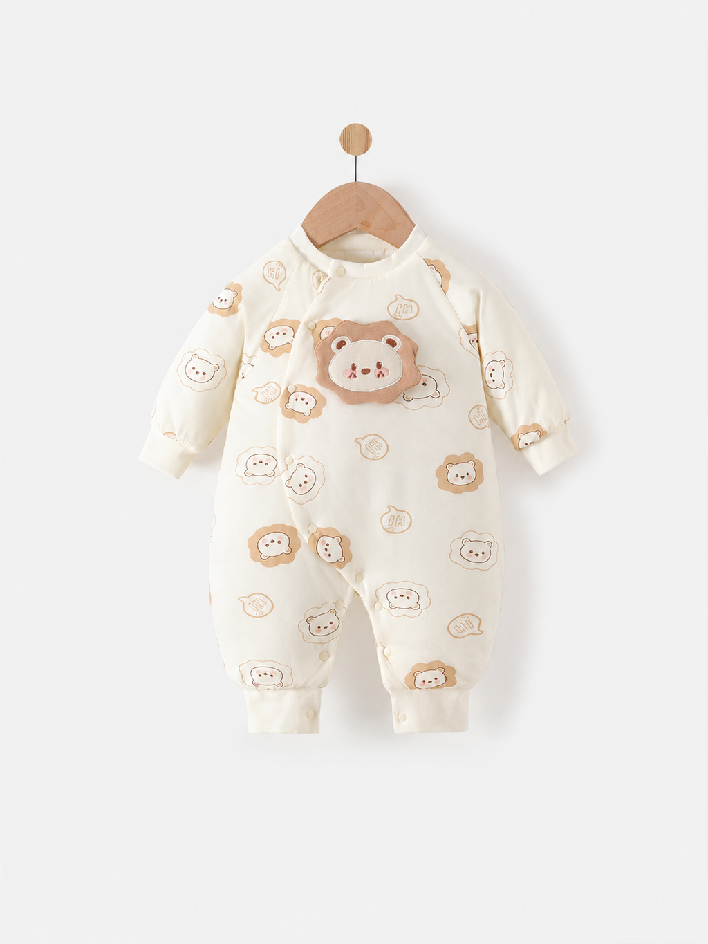 Baby padded one-piece dress for autumn and winter, pure cotton fitted thickened Ha clothes, newborn home wear, Anyang children's wear