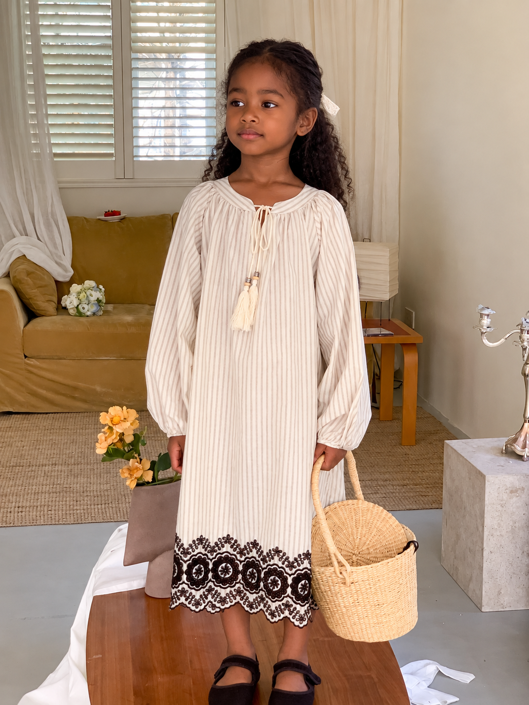 Ethiopian child model wearing the product