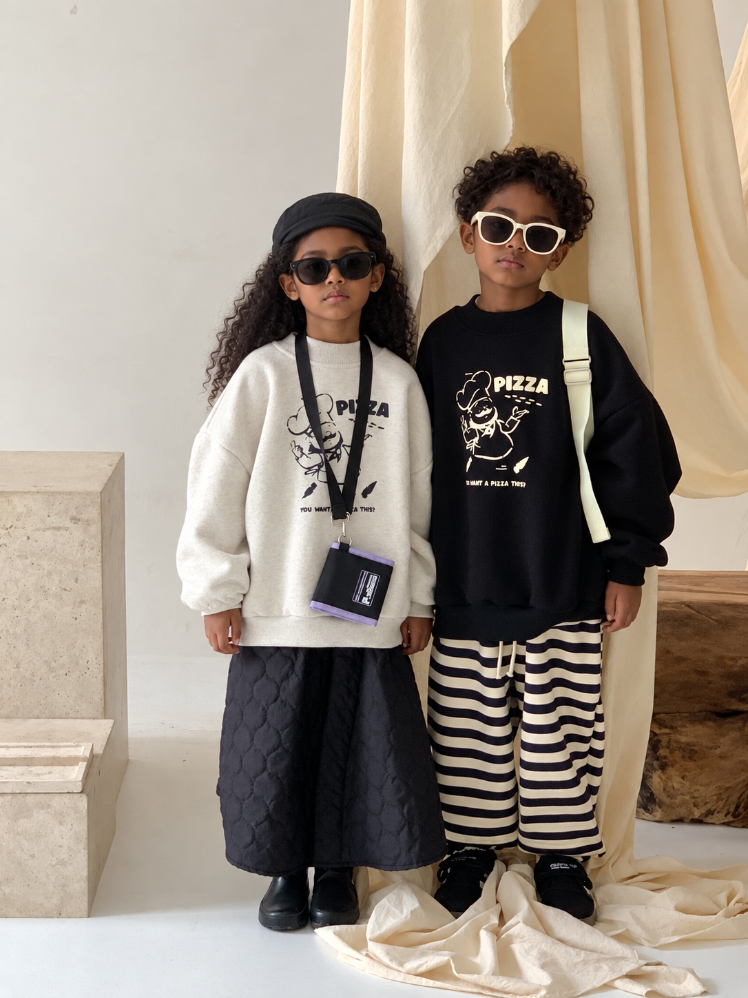 Ethiopian child model wearing the product