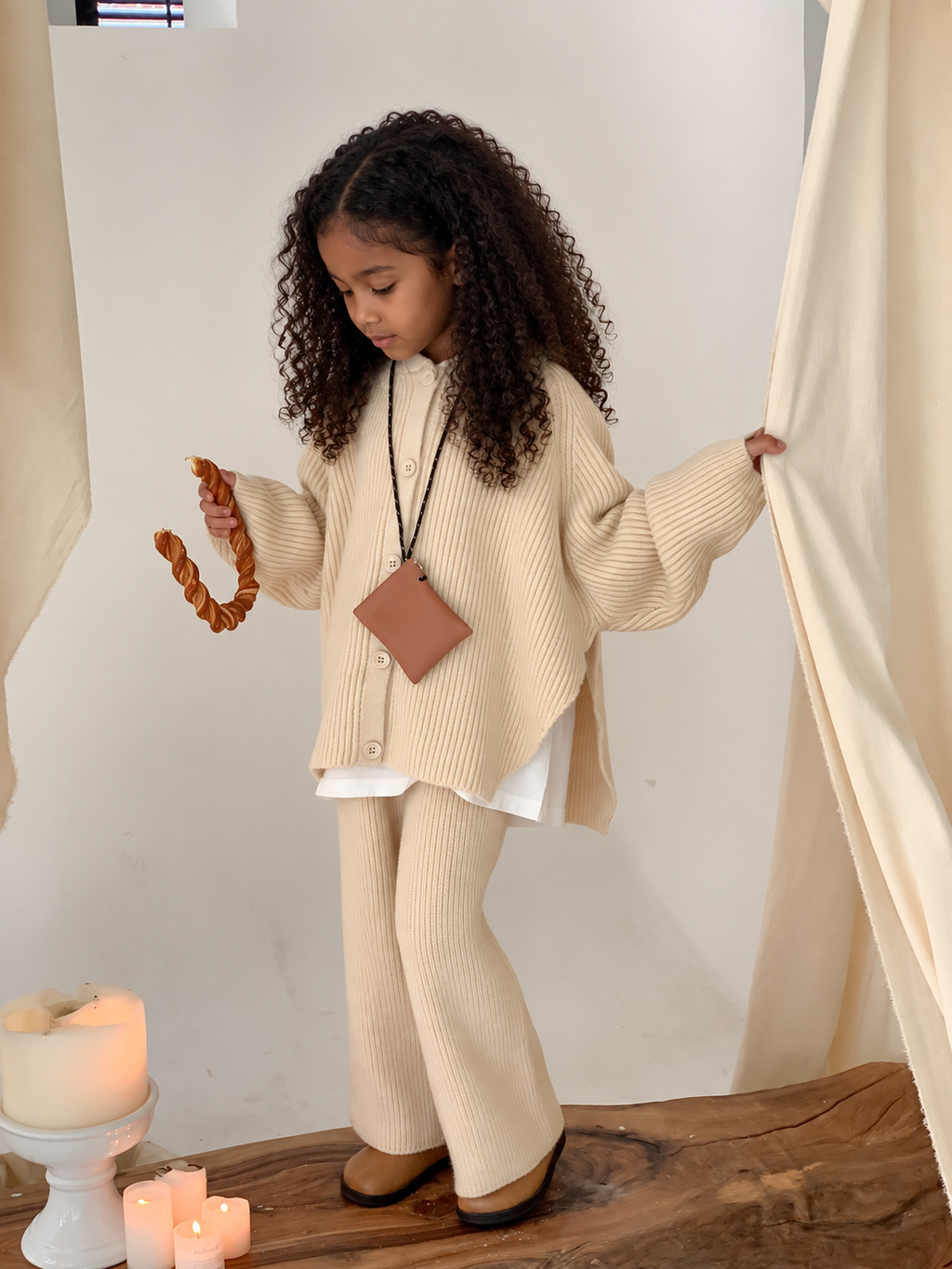 Ethiopian child model wearing the product
