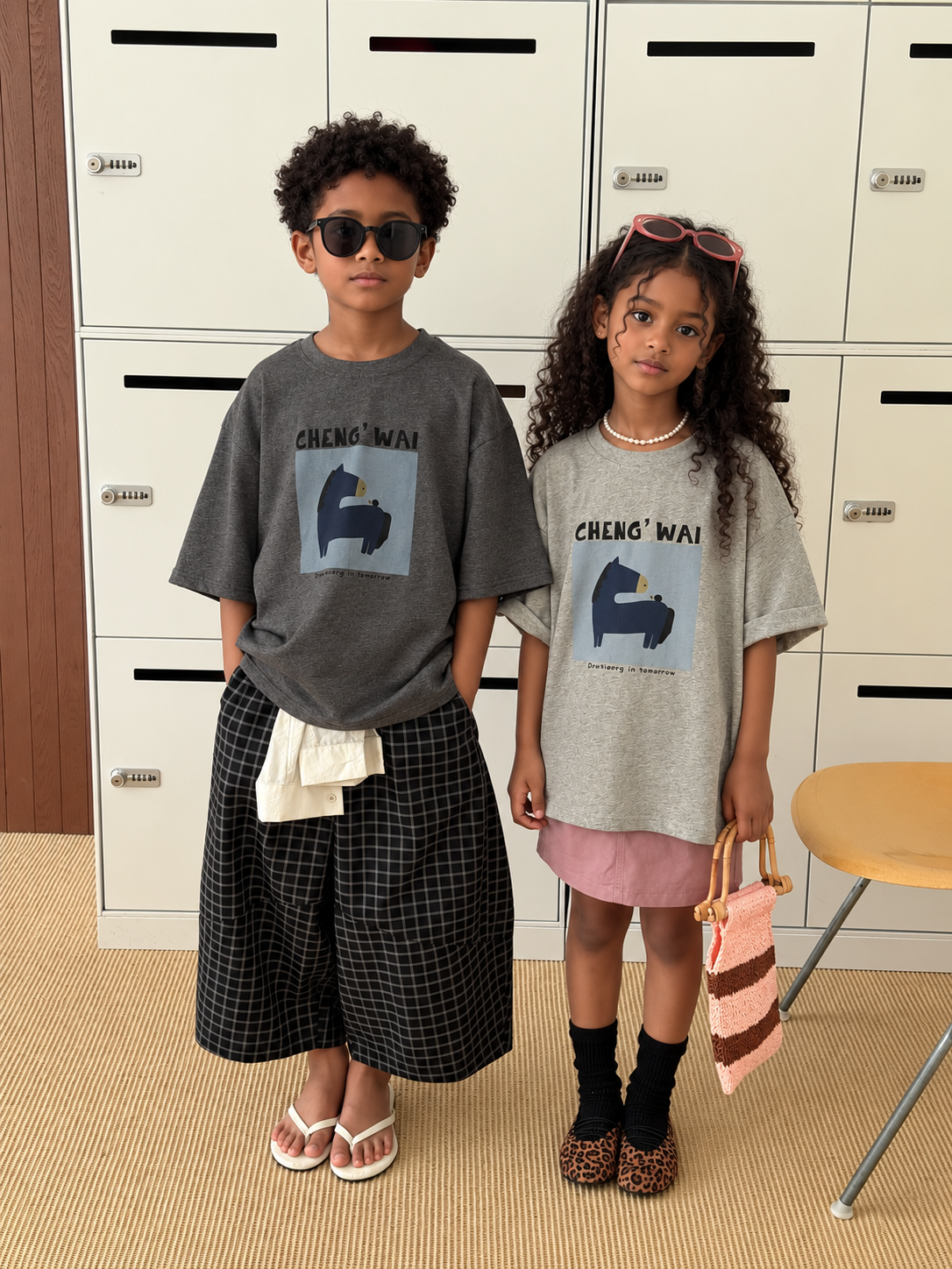 Ethiopian child model wearing the product